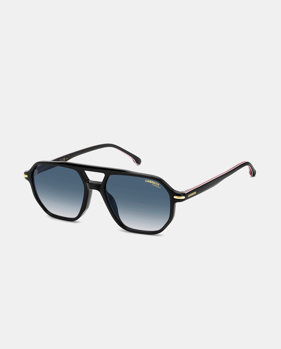Gafas de sol de hombre rectangulares en acetato en - Carrera - Negro Negro-4