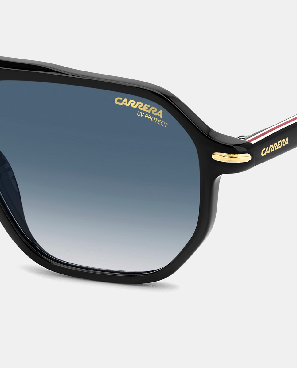 Gafas de sol de hombre rectangulares en acetato en - Carrera - Negro Negro-5