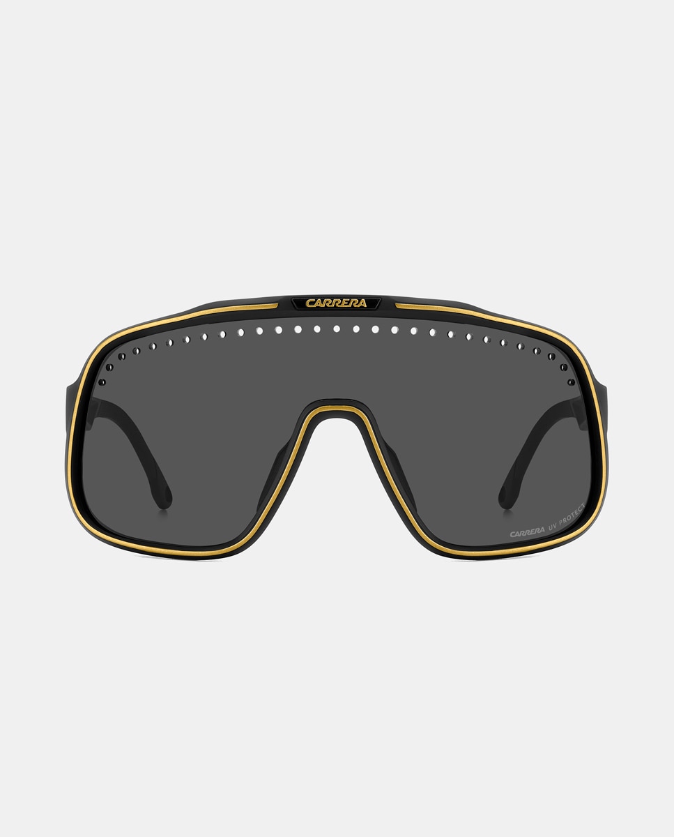 Imagen 0 de Gafa de sol de hombre pantalla en poliamida con lente espejada Negro