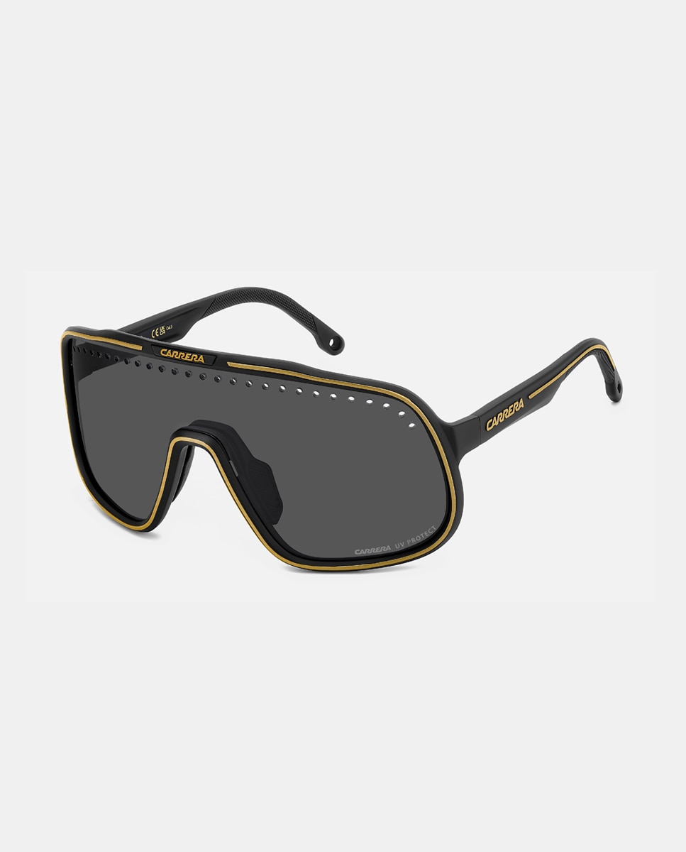 Gafa de sol de hombre pantalla en poliamida con lente espejada - Carrera - Negro Negro-4