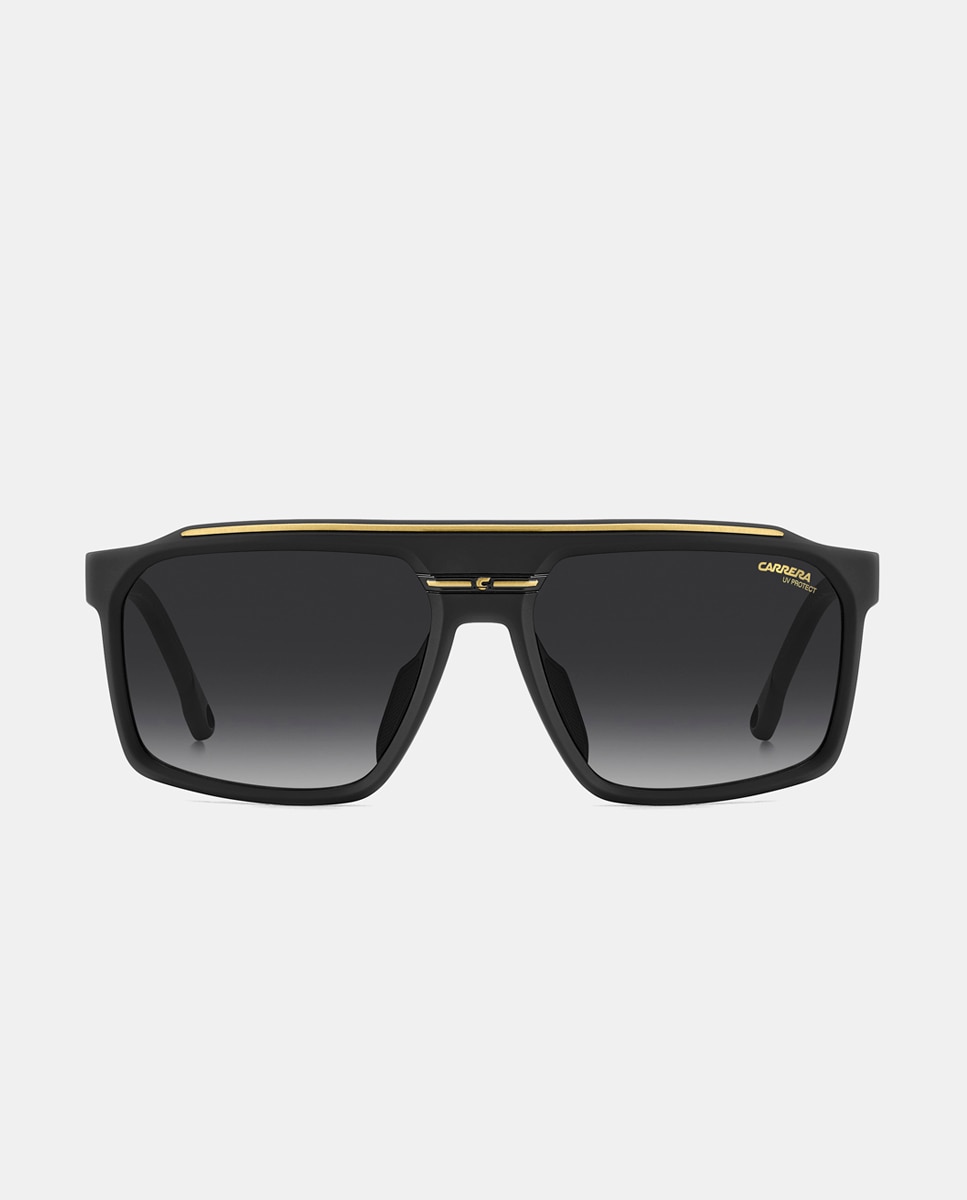 Imagen 0 de Gafa de sol de hombre rectangular en poliamida con lente degradada Negro