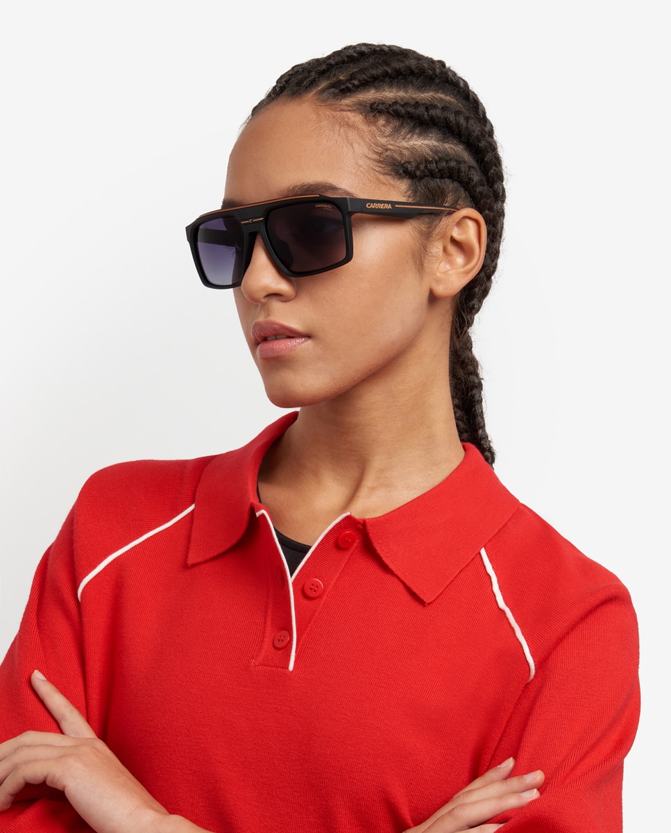 Gafa de sol de hombre rectangular en poliamida con lente degradada - Carrera - Negro Negro-2
