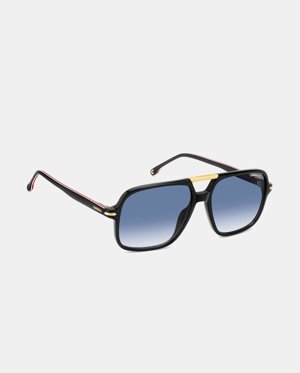 Gafa de sol de hombre rectangular en acetato con lente degradada - Carrera - Negro Negro-4