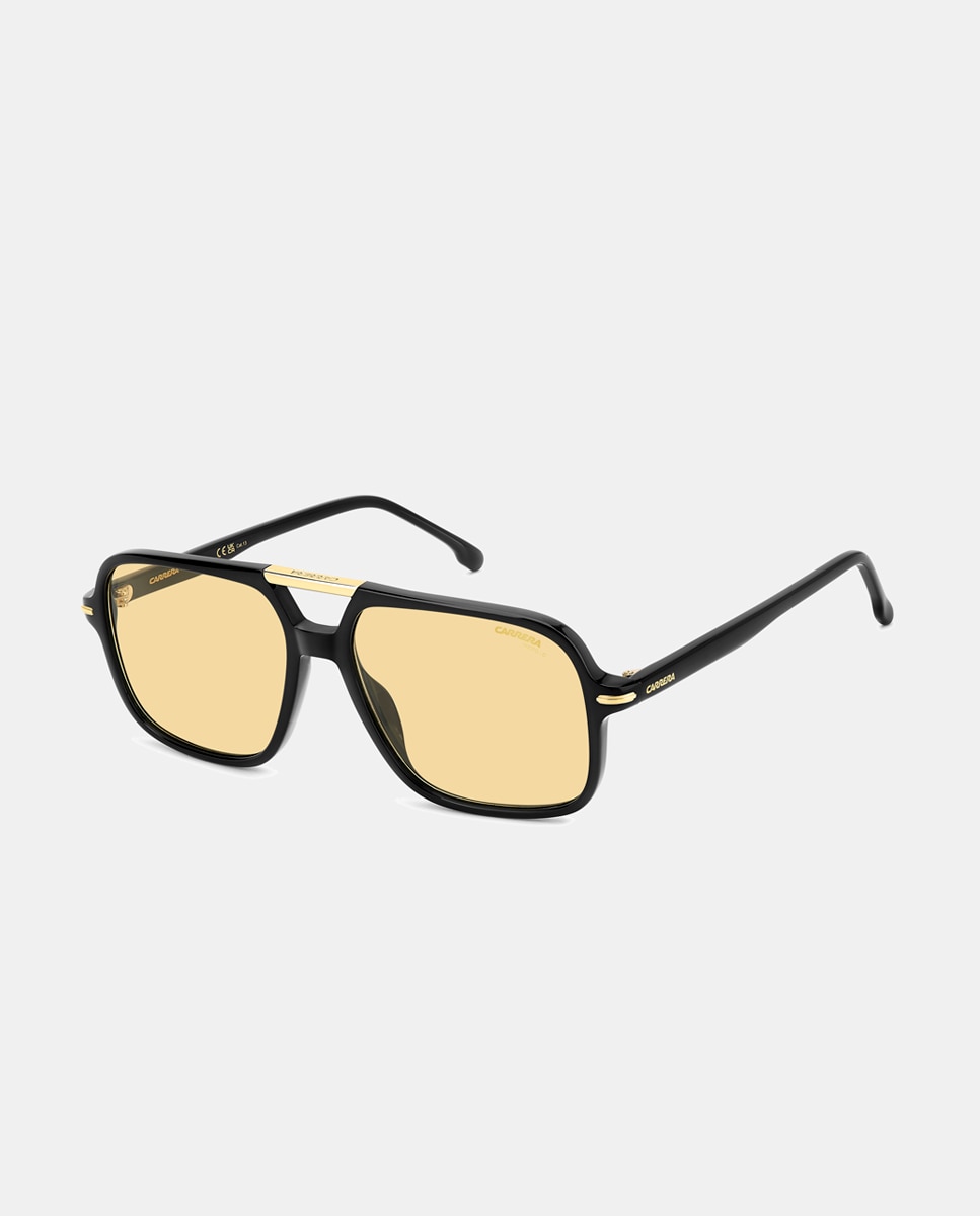 Gafa de sol de hombre rectangular en acetato con lente degradada - Carrera - Negro Negro-2