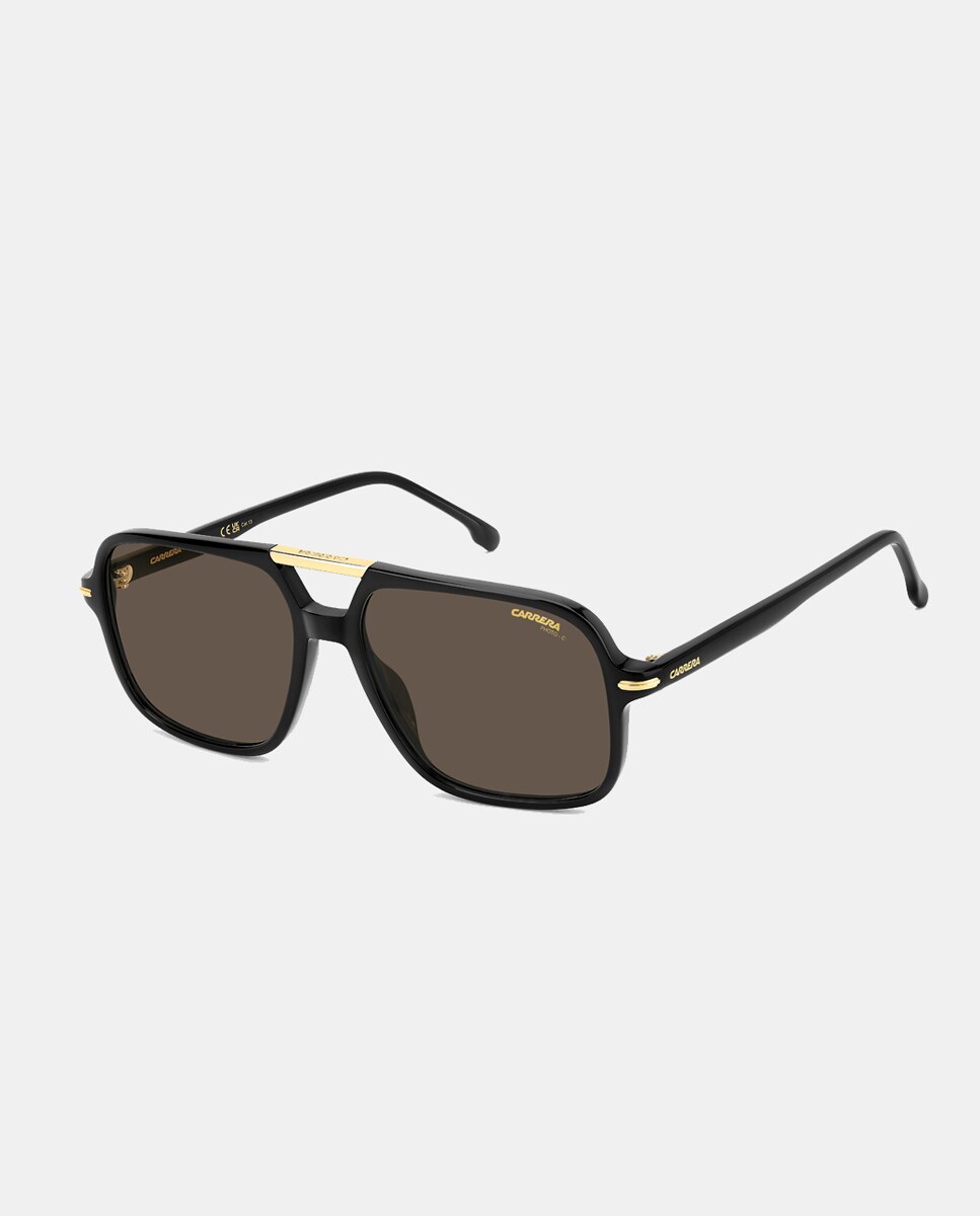 Gafa de sol de hombre rectangular en acetato con lente degradada - Carrera - Negro Negro-3