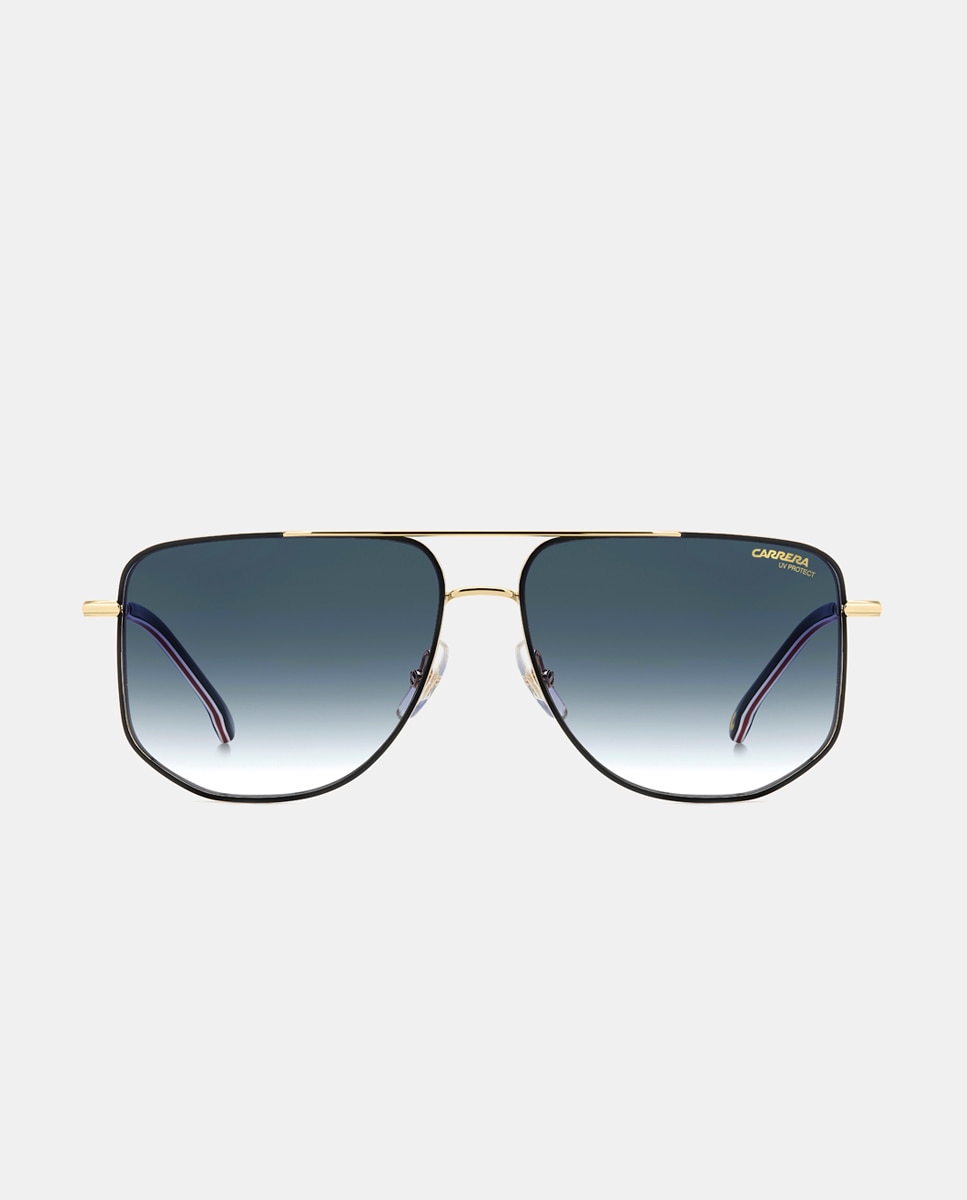 Imagen 0 de Gafa de sol de hombre rectangular en metal con lente degradada Plata