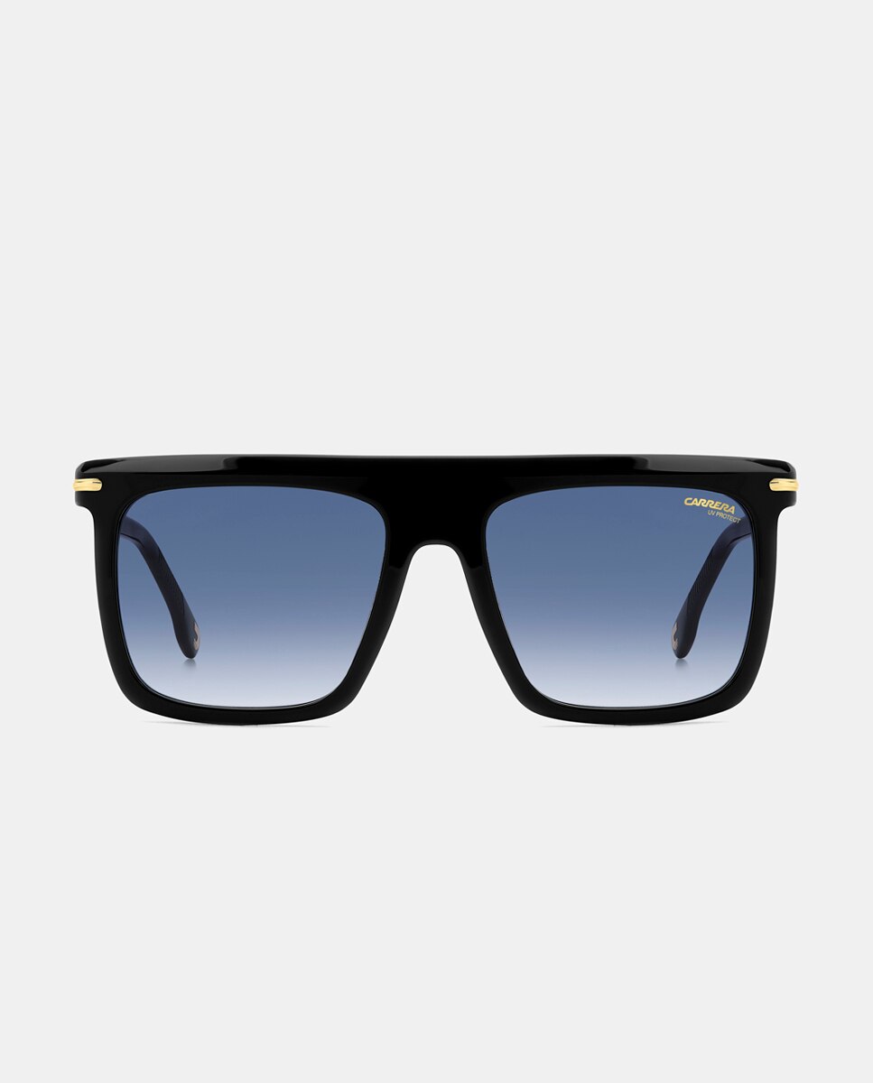 Imagen 0 de Gafa de sol de hombre rectangular en acetato con lente degradada Negro