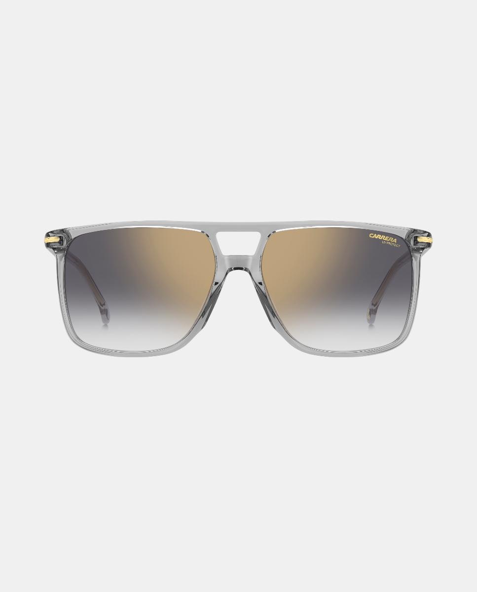 Imagen 0 de Gafas de sol de hombre rectangular en acetato con lente espejada Gris