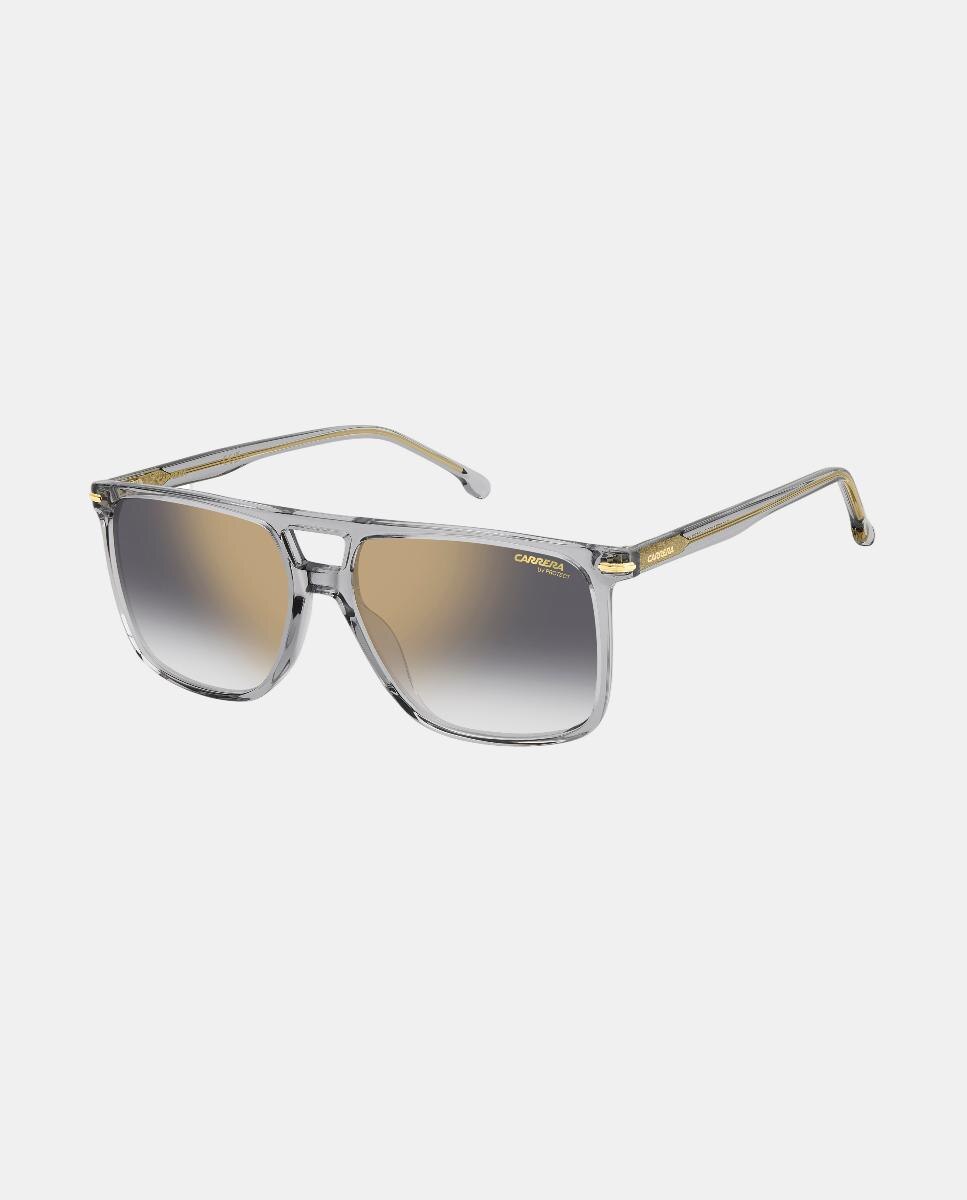 Gafas de sol de hombre rectangular en acetato con lente espejada - Carrera - Gris Gris-2