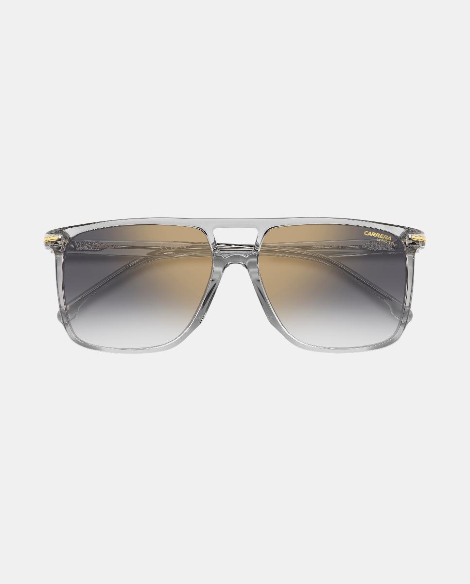 Gafas de sol de hombre rectangular en acetato con lente espejada - Carrera - Gris Gris-4