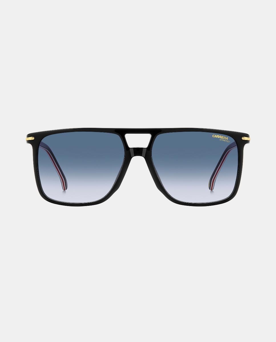 Imagen 1 de Gafas de sol de hombre rectangular en acetato con lente degradada Negro