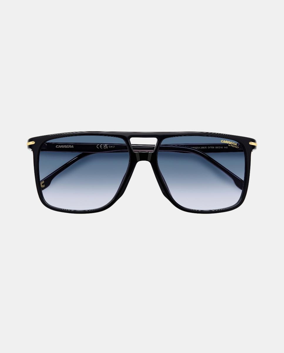 Imagen 3 de Gafas de sol de hombre rectangular en acetato con lente degradada - Carrera - Negro Negro