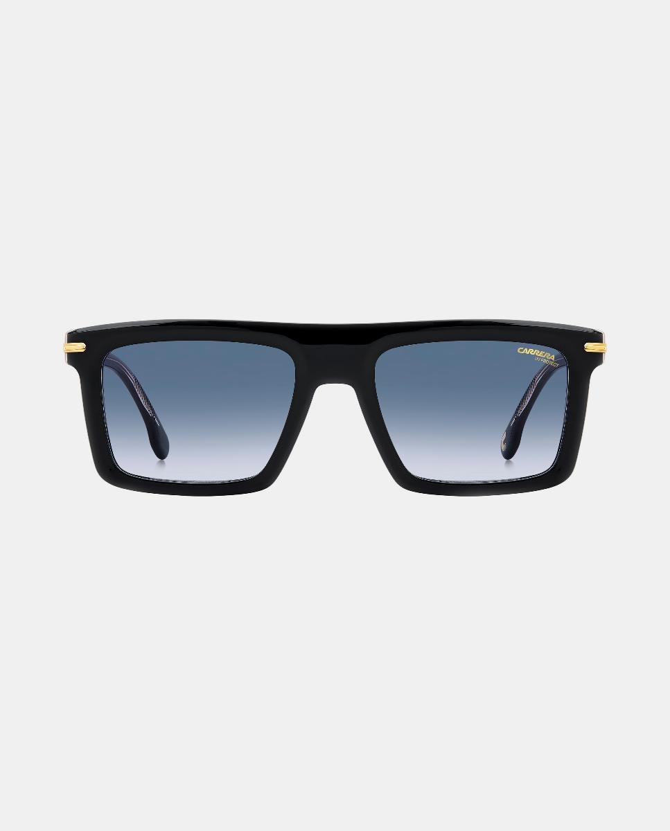 Imagen 1 de Gafas de sol de hombre rectangular en acetato con lente degradada Negro