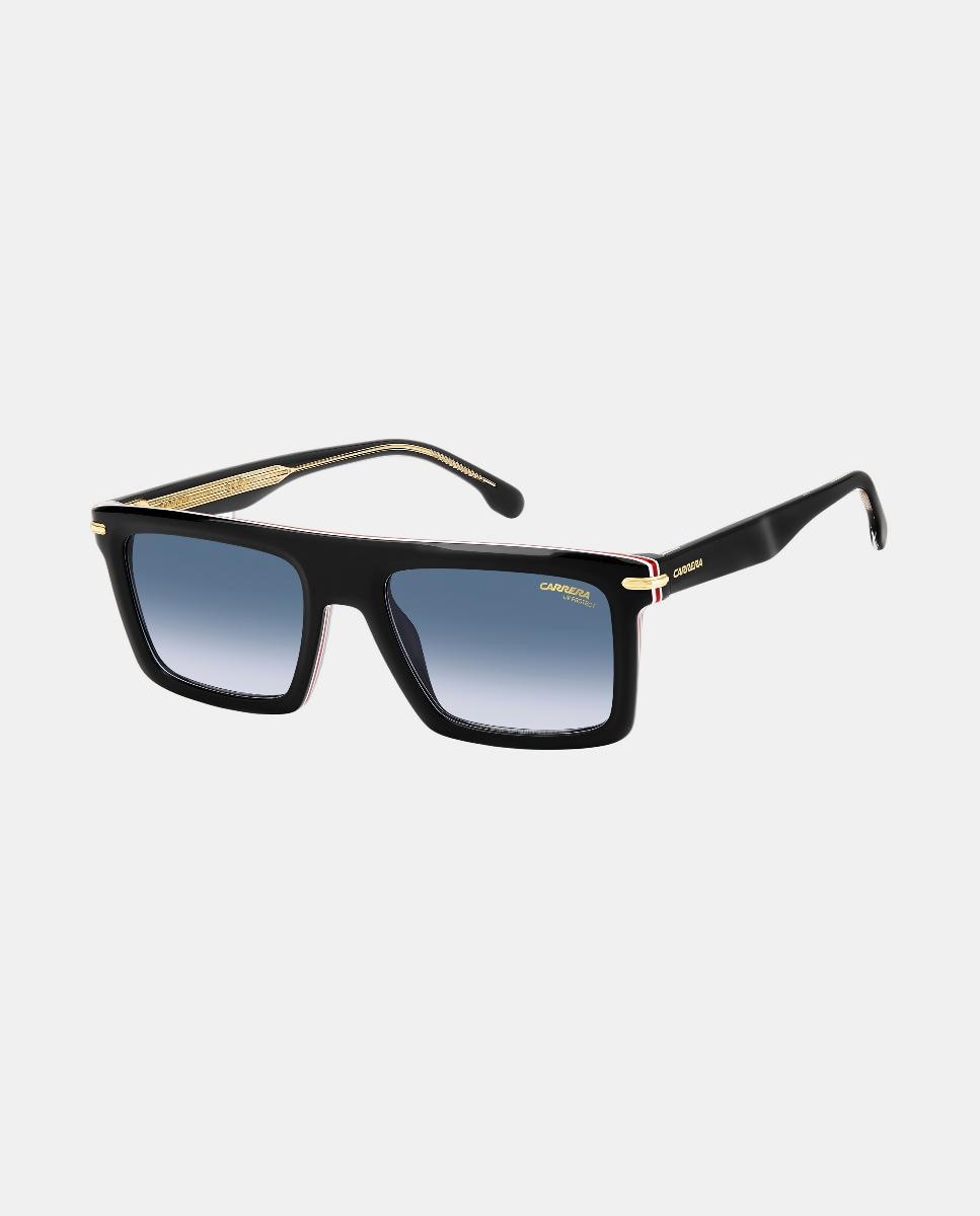 Imagen 2 de Gafas de sol de hombre rectangular en acetato con lente degradada - Carrera - Negro Negro