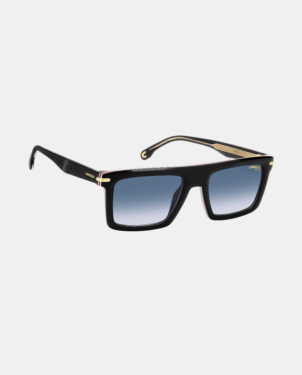 Imagen 3 de Gafas de sol de hombre rectangular en acetato con lente degradada - Carrera - Negro Negro