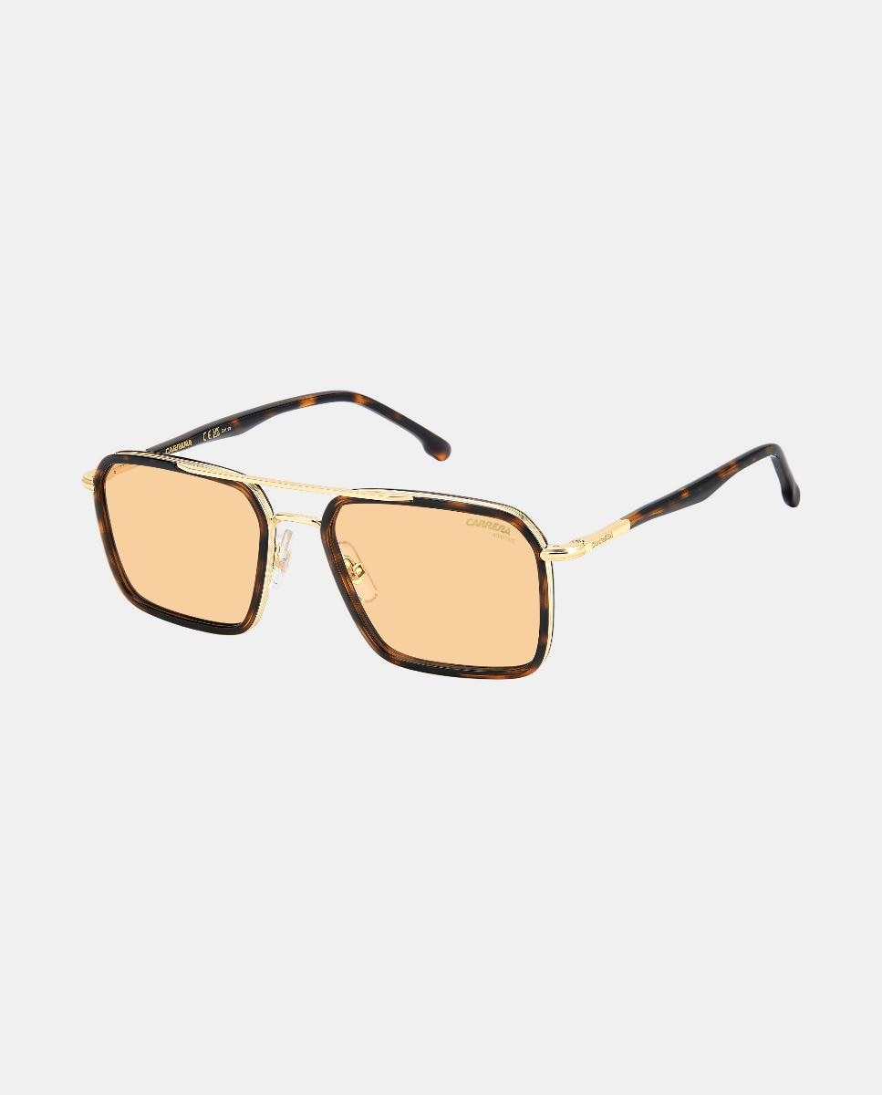 Gafas de sol de hombre rectangular metalica con lente fotocromática - Carrera - Marrón Marrón-2