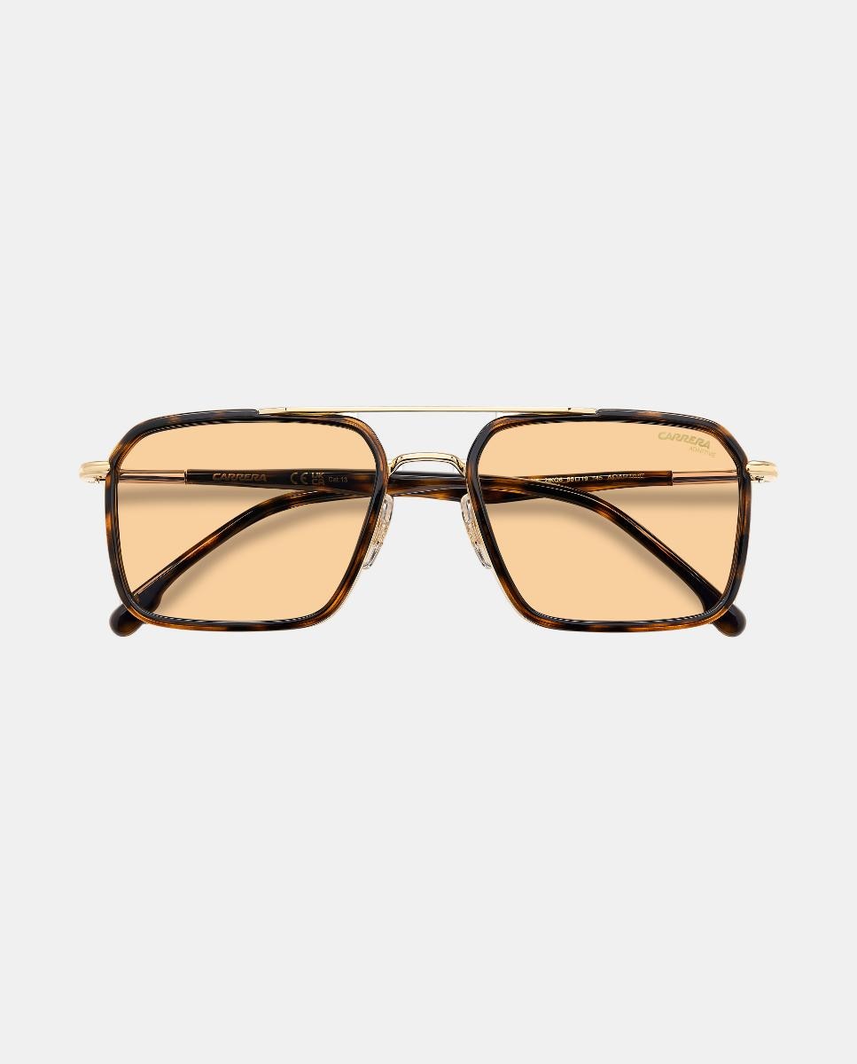 Gafas de sol de hombre rectangular metalica con lente fotocromática - Carrera - Marrón Marrón-4