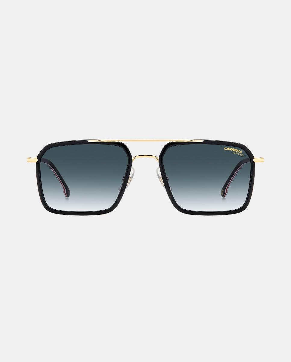 Imagen 0 de Gafas de sol de hombre rectangular metalica con lente degradada Negro