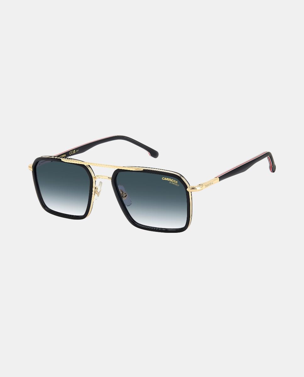 Gafas de sol de hombre rectangular metalica con lente degradada - Carrera - Negro Negro-6