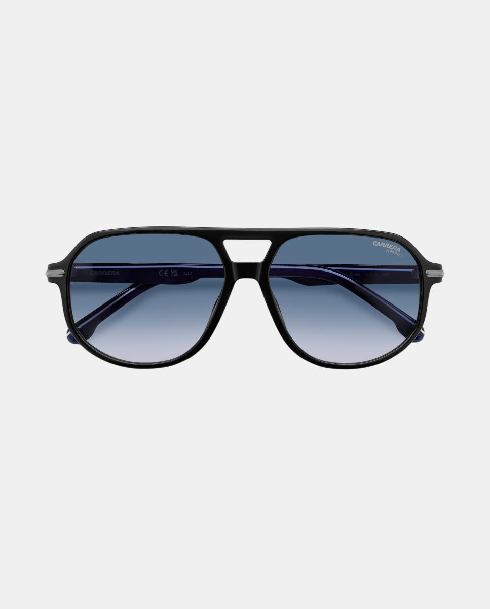 Gafa de sol de hombre rectangular en acetato con lente degradada - Carrera - Negro Negro-4