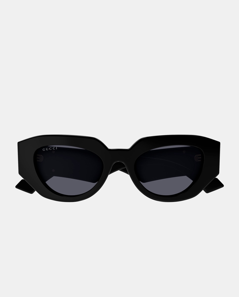 Óculos de Sol Geométricos de Acetato - Preto Preto-3