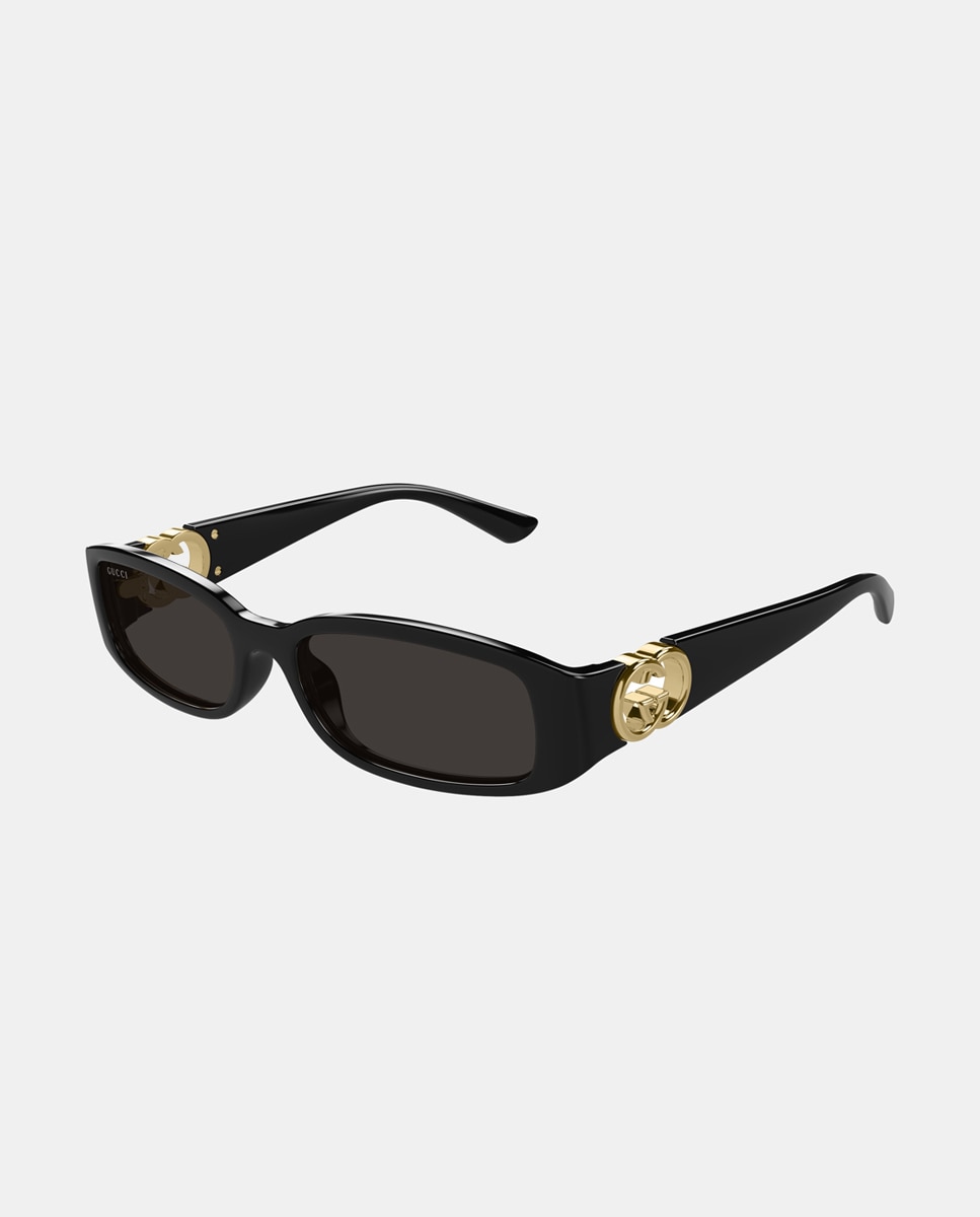 Gafas de sol de mujer rectangulares en inyectado en - Gucci - Negro Negro-1