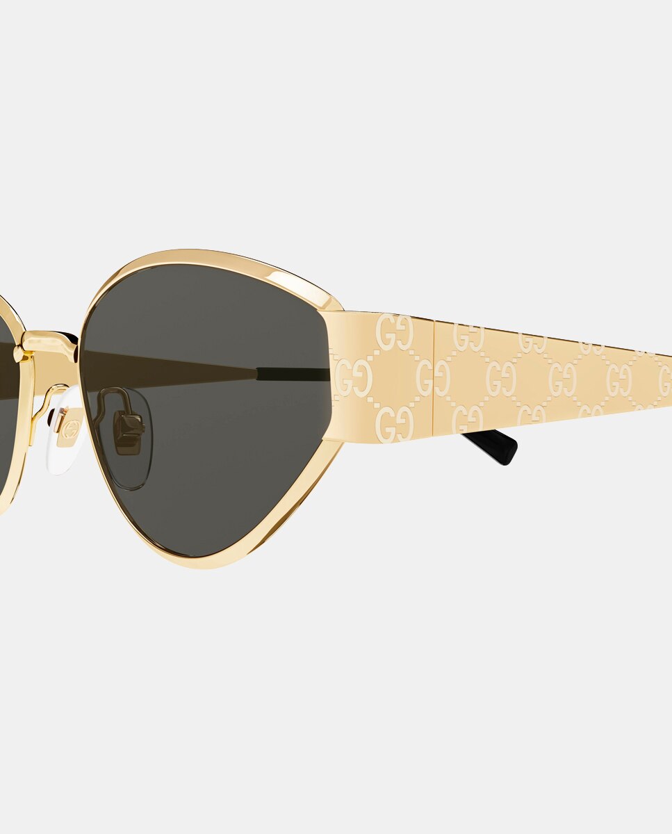 Gafa de sol de mujer geometrica metalica - Gucci - Oro Oro-3