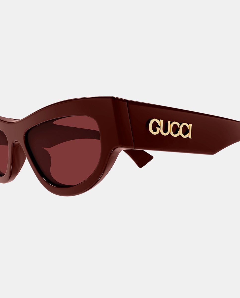 Imagen 3 de Gafa de sol de mujer ojo de gato en acetato - Gucci - Burdeos Burdeos