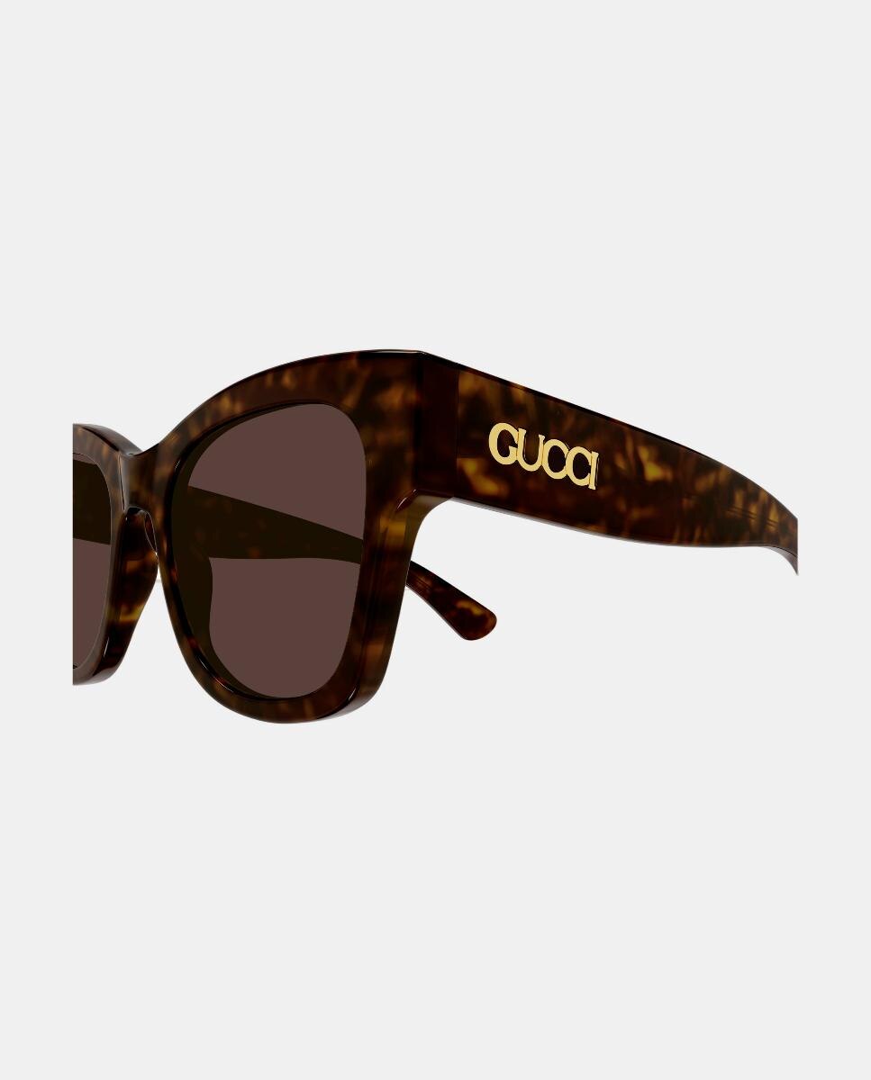 Gafa de sol de mujer ojo de gato en acetato - Gucci - Marrón Marrón-3