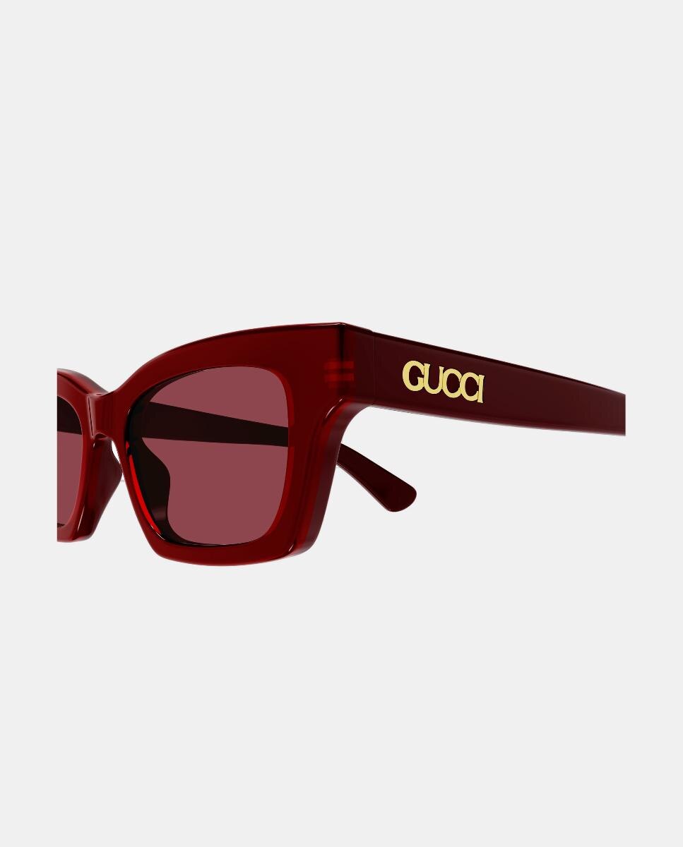 Gafa de sol de mujer ojo de gato en acetato - Gucci - Rojo Rojo-3