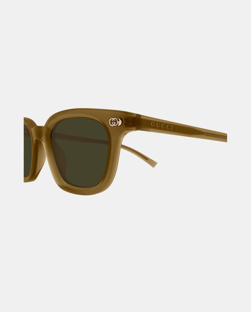 Gafa de sol de hombre ovalada en acetato - Gucci - Marrón Marrón-3