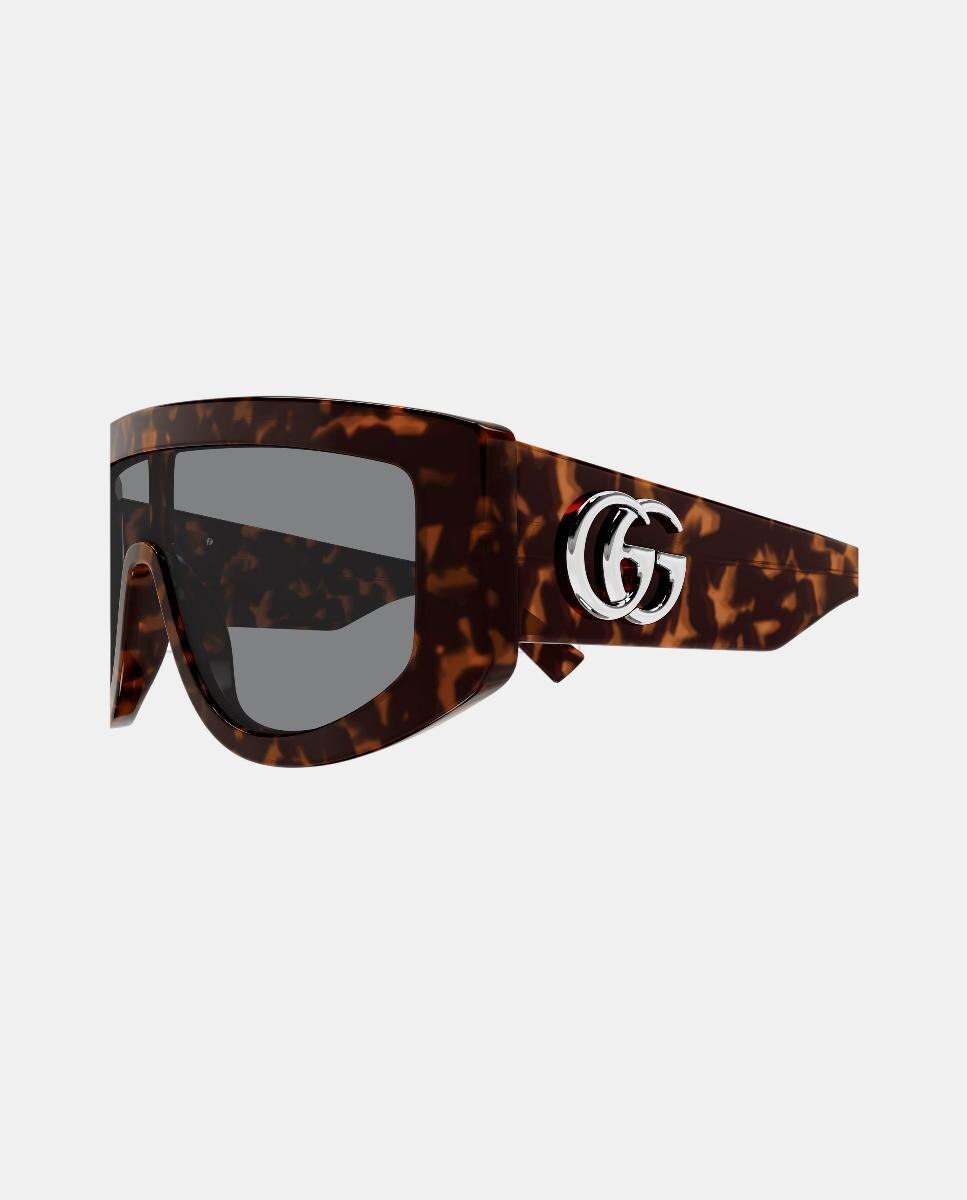 Gafa de sol de mujer pantalla en acetato - Gucci - Marrón Marrón-3