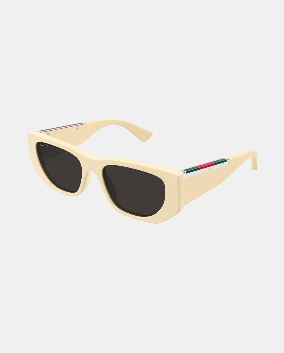 Gafa de sol de mujer ojo de gato en acetato - Gucci - Crema Crema-1
