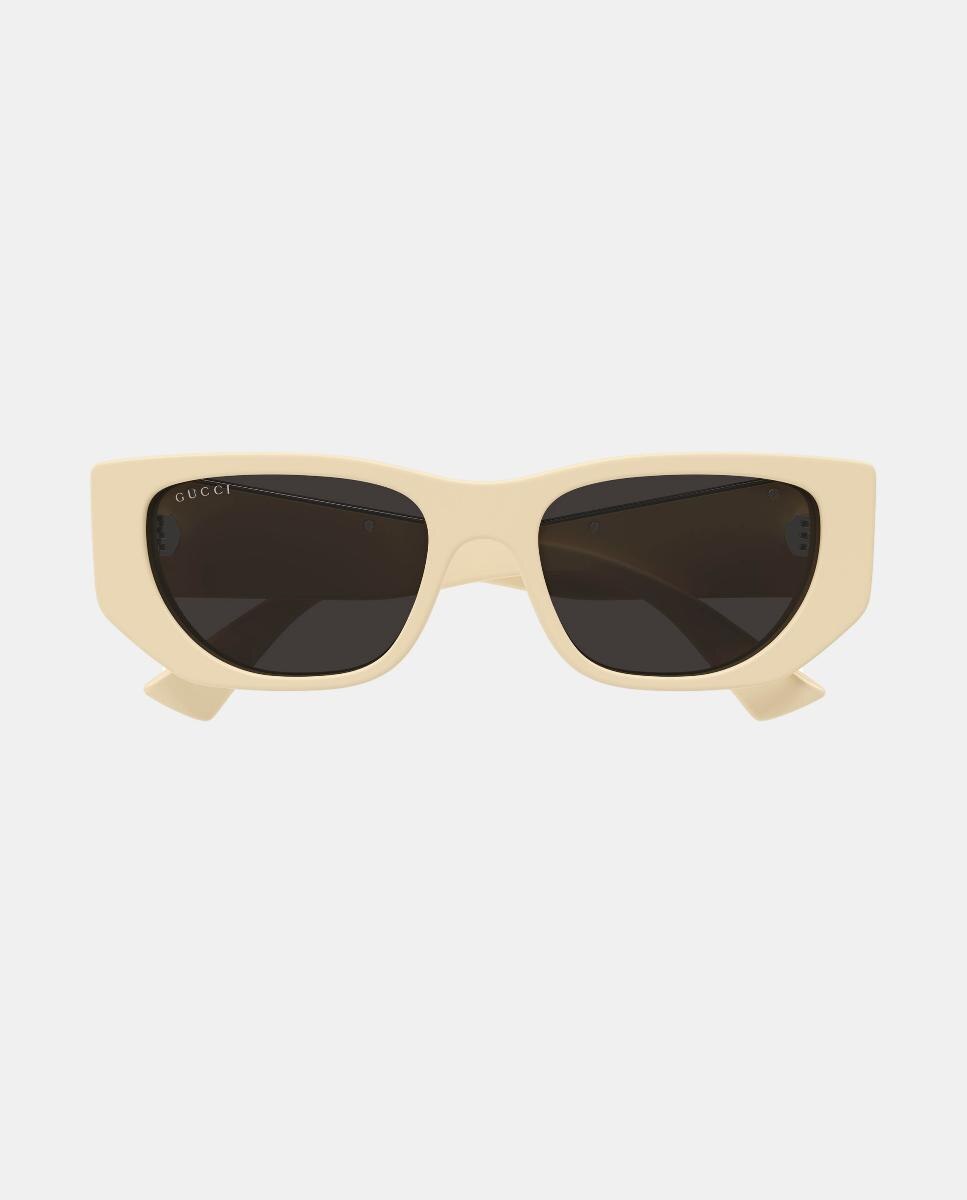 Gafa de sol de mujer ojo de gato en acetato - Gucci - Crema Crema-2
