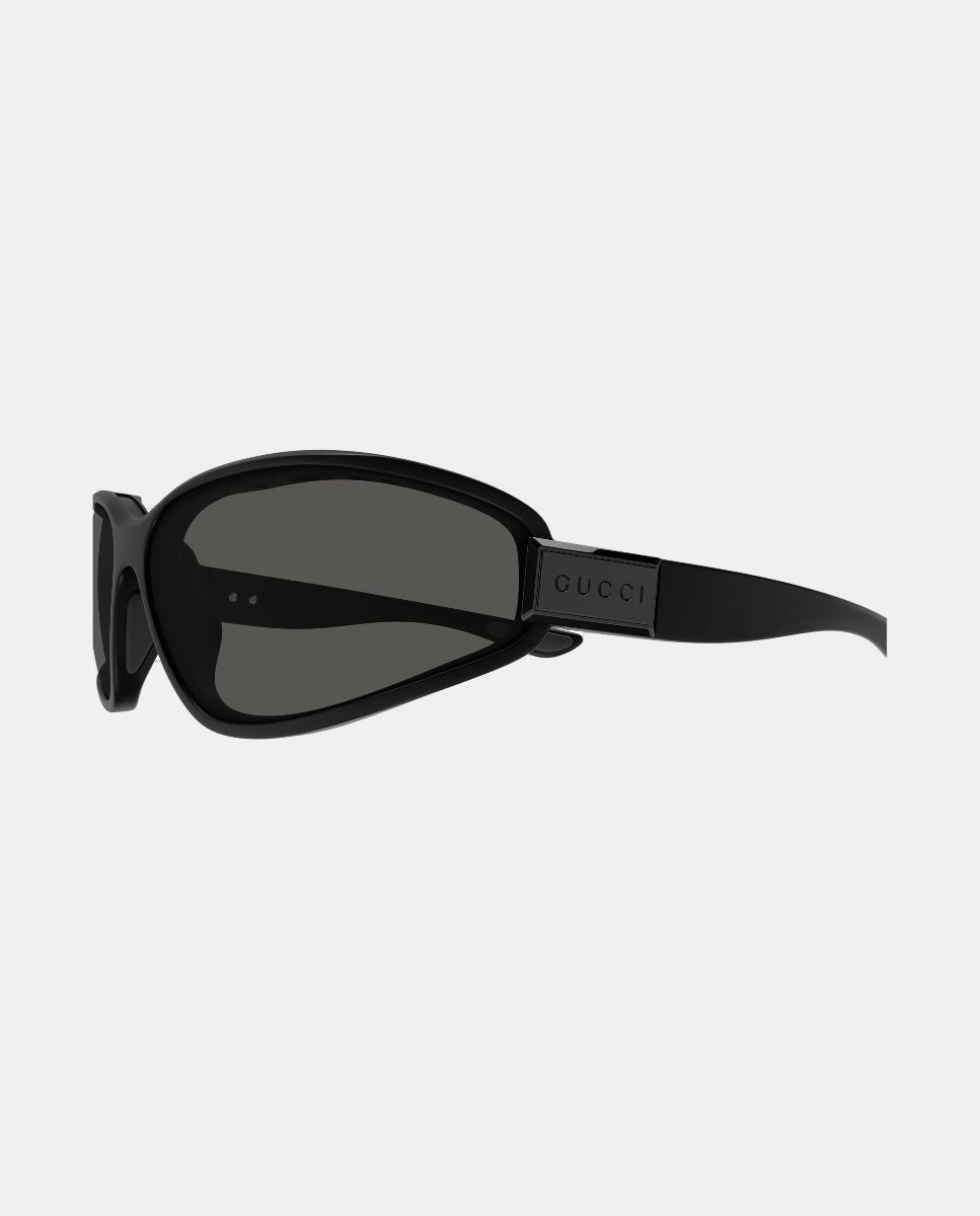 Gafa de sol de hombre geometrica en inyectado - Gucci - Negro Negro-3
