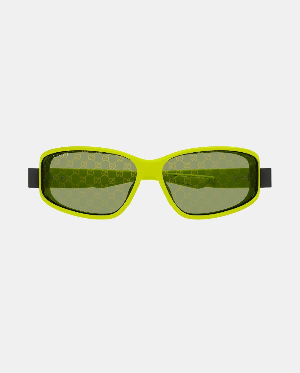 Gafa de sol de hombre geometrica en inyectado - Gucci - Verde Verde-2