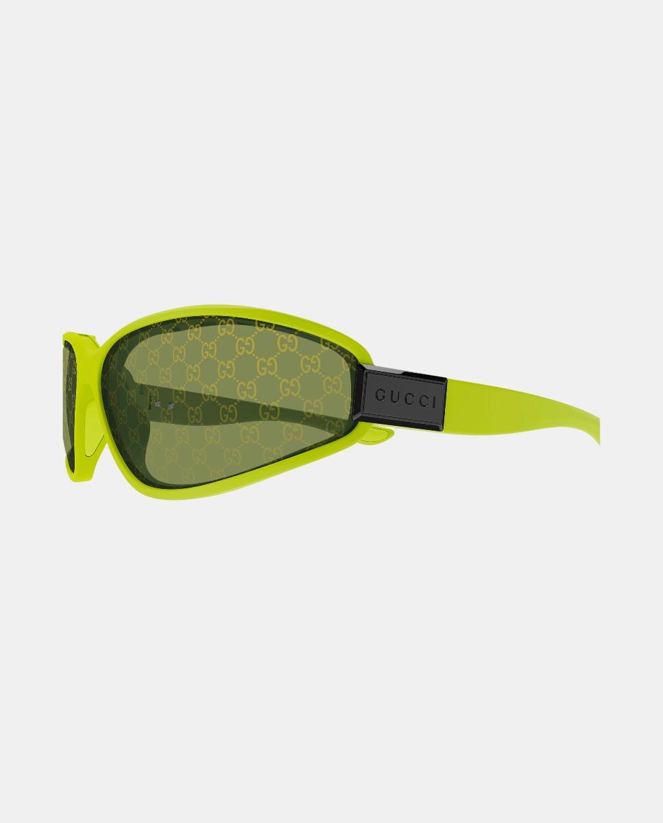 Gafa de sol de hombre geometrica en inyectado - Gucci - Verde Verde-3