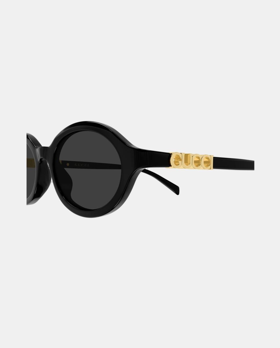 Óculos de Sol Ovais em Acetato Preto-3