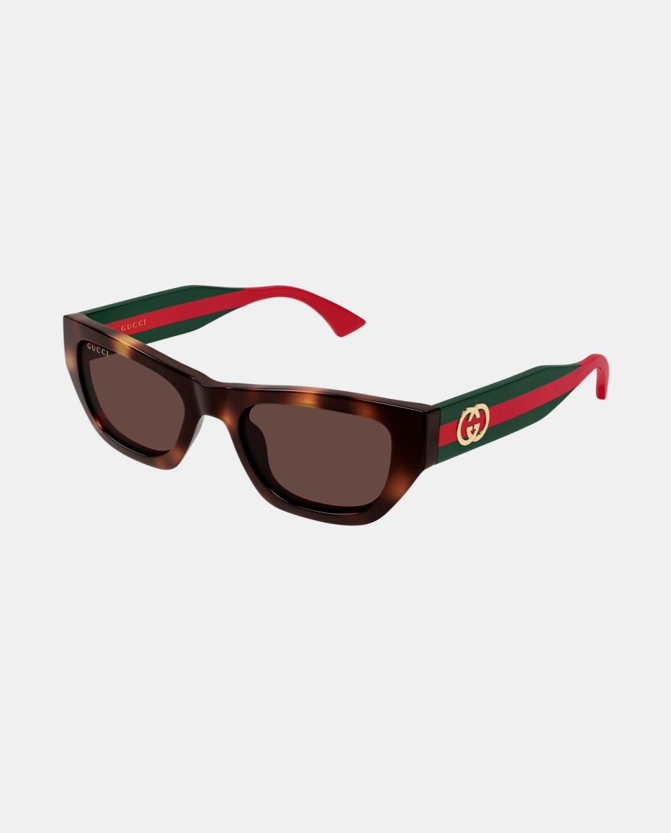 Gafa de sol de mujer ojo de gato en acetato - Gucci - Marrón Marrón-1
