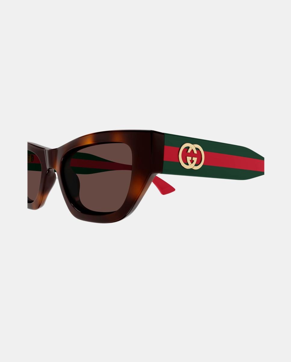 Gafa de sol de mujer ojo de gato en acetato - Gucci - Marrón Marrón-3