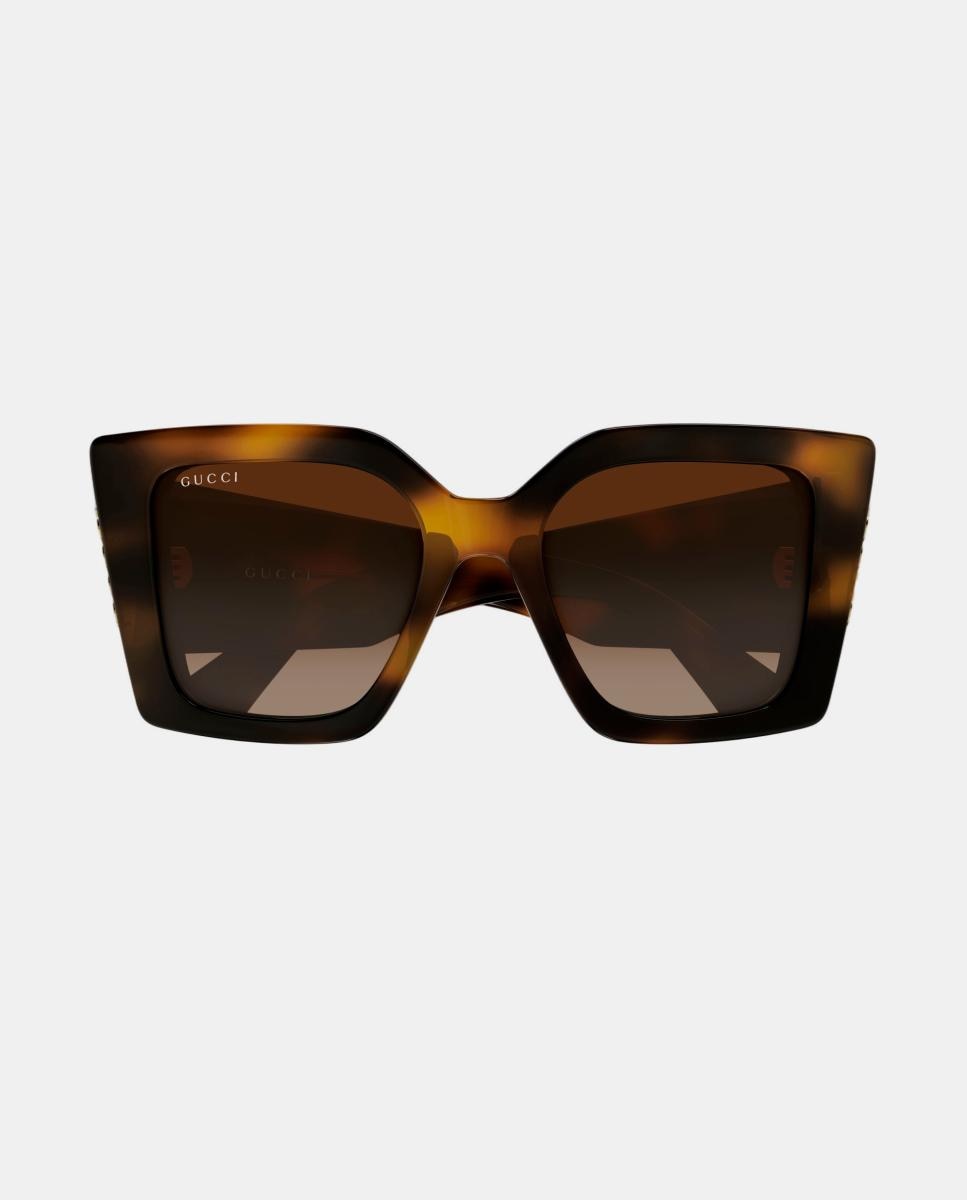 Gafa de sol de mujer ojo de gato en acetato con lente degradada - Gucci - Marrón Marrón-2