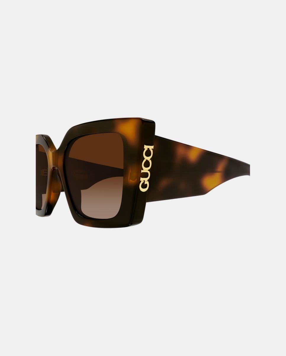 Gafa de sol de mujer ojo de gato en acetato con lente degradada - Gucci - Marrón Marrón-3
