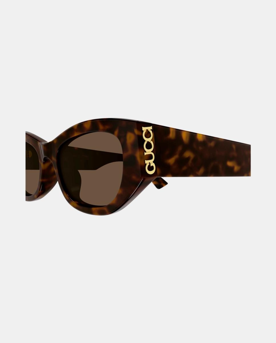 Gafa de sol de mujer ojo de gato en acetato - Gucci - Marrón Marrón-3