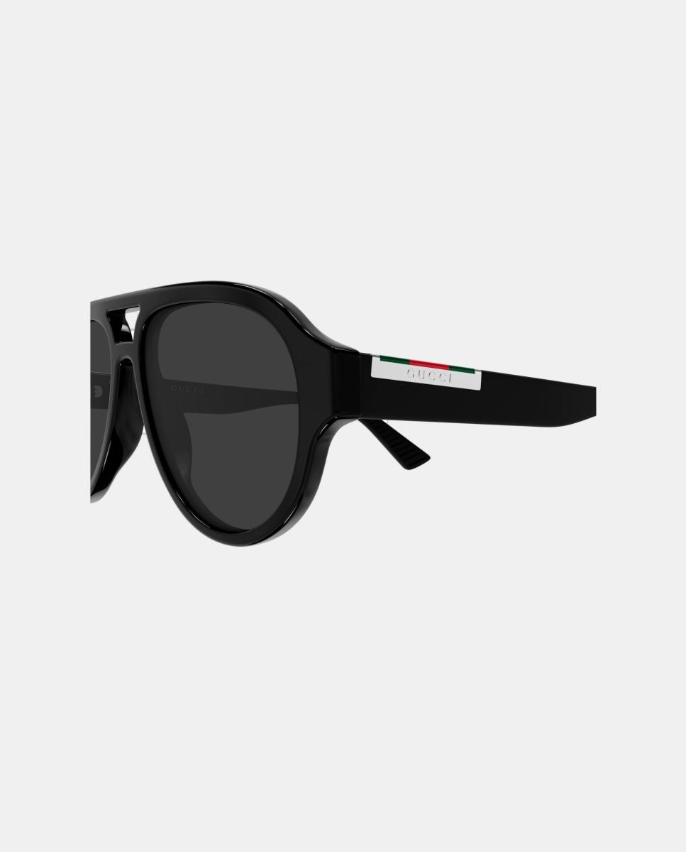 Gafa de sol de hombre piloto en acetato - Gucci - Negro Negro-3