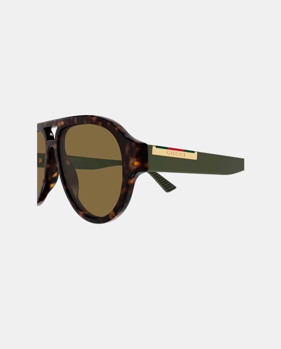 Gafa de sol de hombre piloto en acetato - Gucci - Marrón Marrón-3