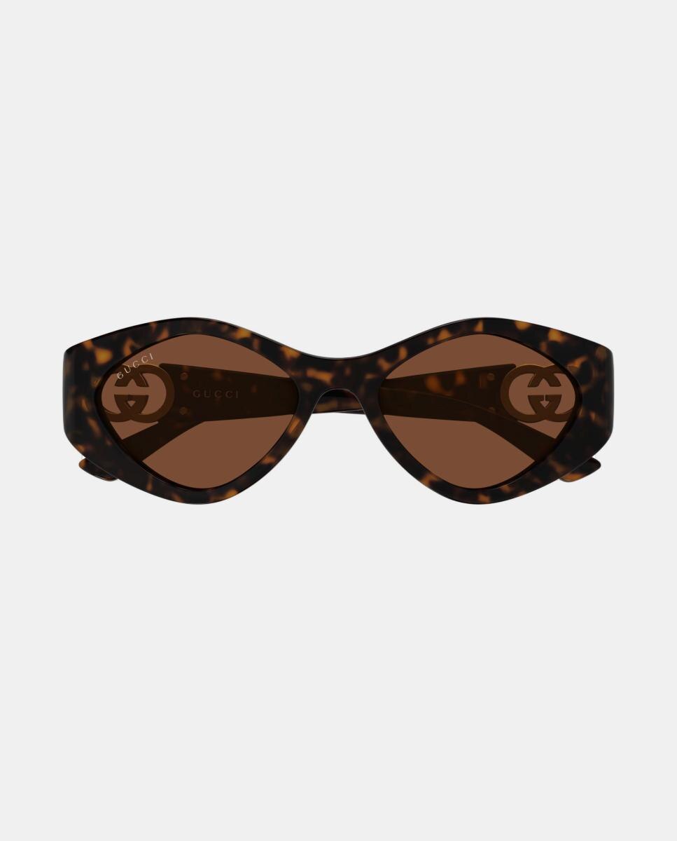 Gafa de sol GG2121S de mujer geométrica en inyectado - Gucci - Marrón Marrón-2
