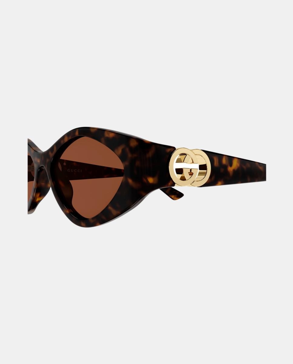 Gafa de sol GG2121S de mujer geométrica en inyectado - Gucci - Marrón Marrón-3