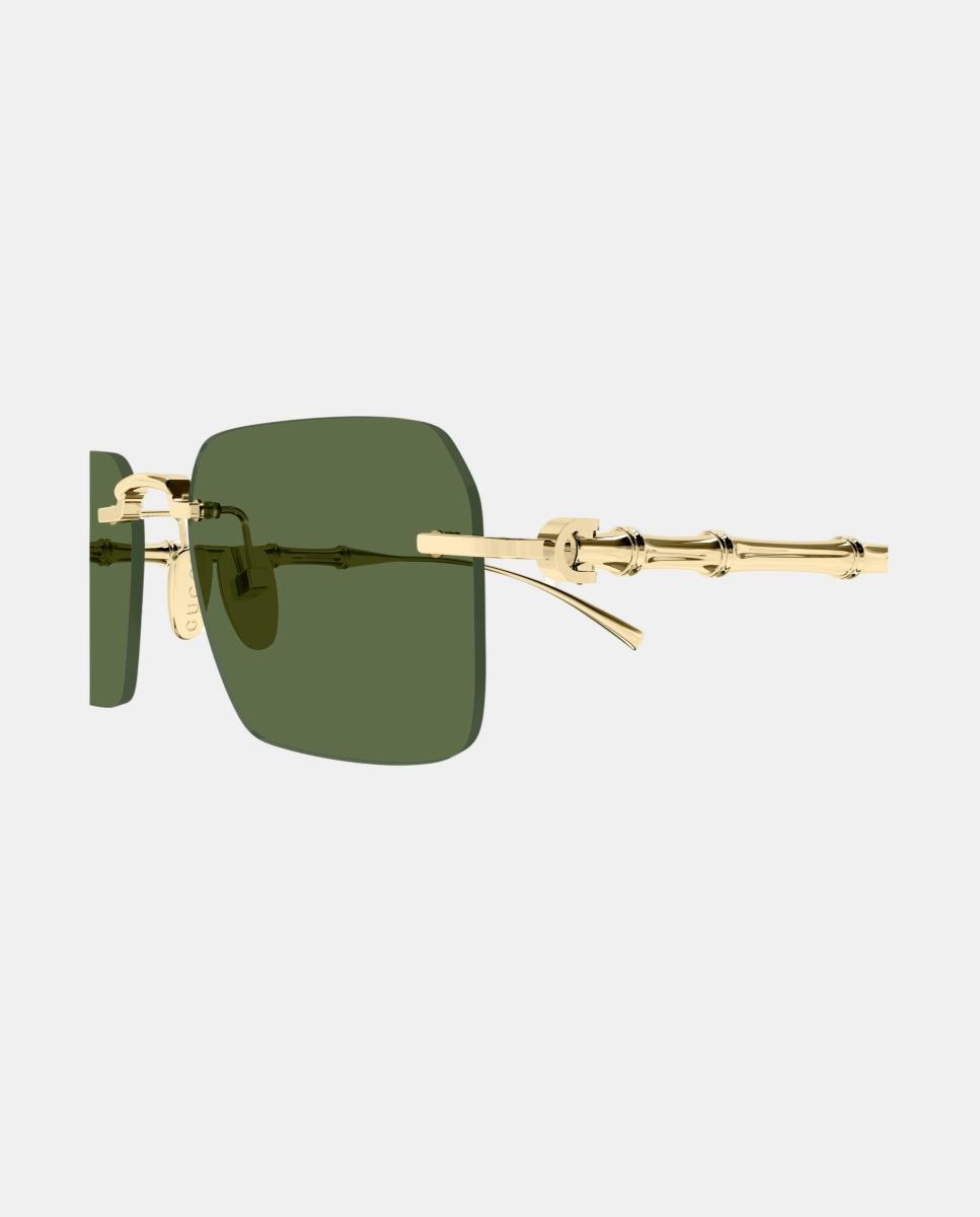 Imagen 3 de Gafa de sol GG2154S de hombre rectangular en metal - Gucci - Oro Oro