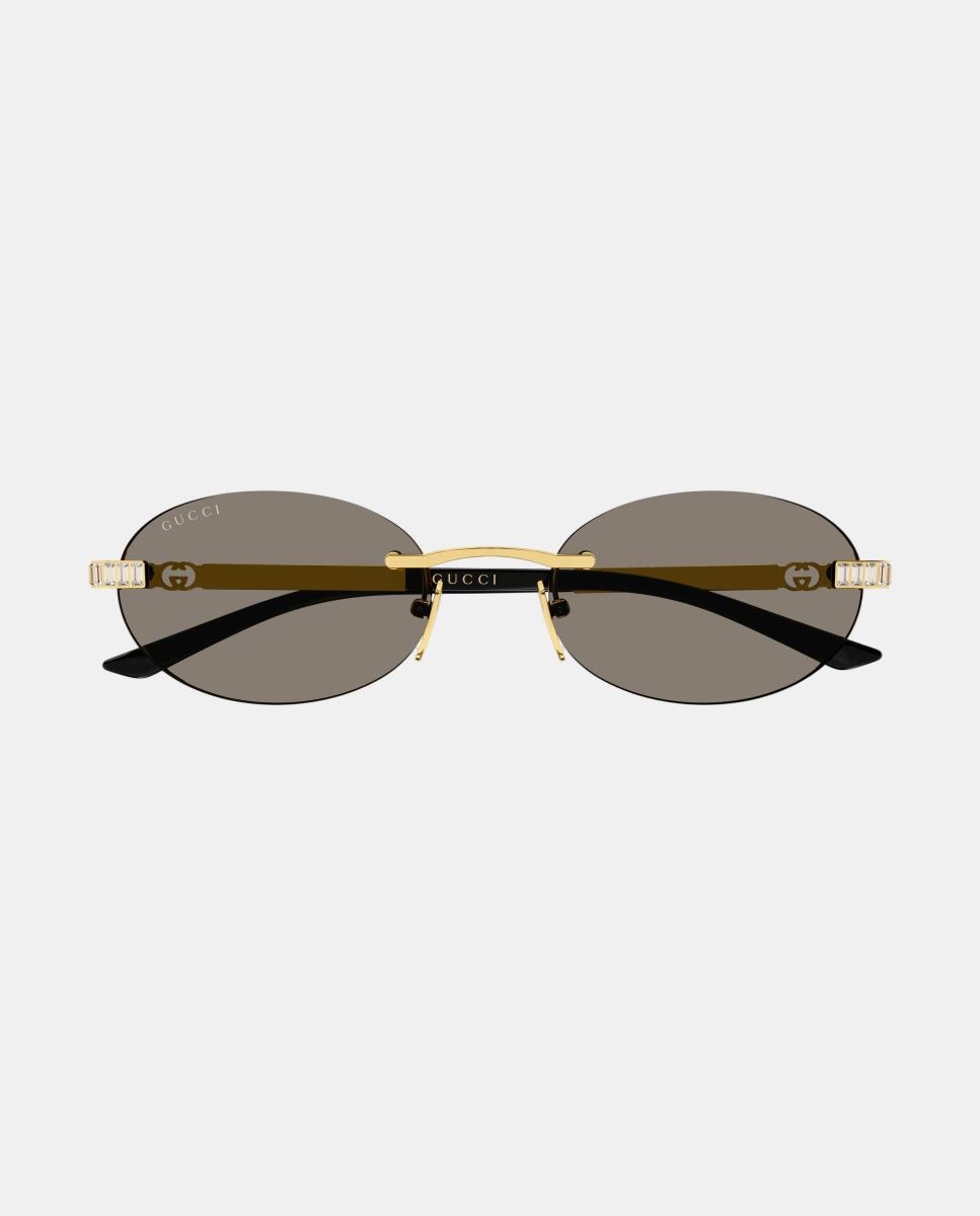 Gafas de sol GG2214S de mujer ovalada en metal - Gucci - Oro Oro-2