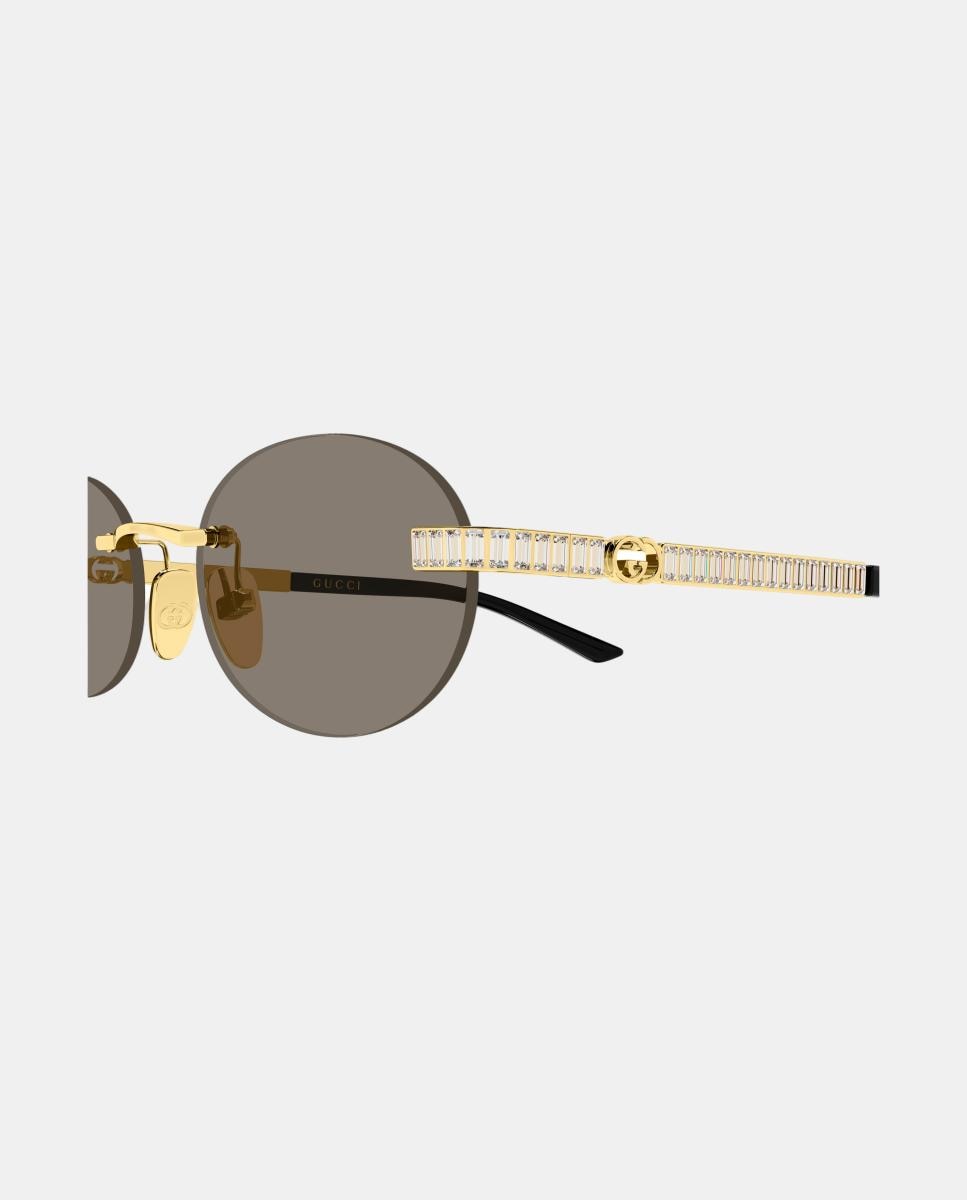 Gafas de sol GG2214S de mujer ovalada en metal - Gucci - Oro Oro-3